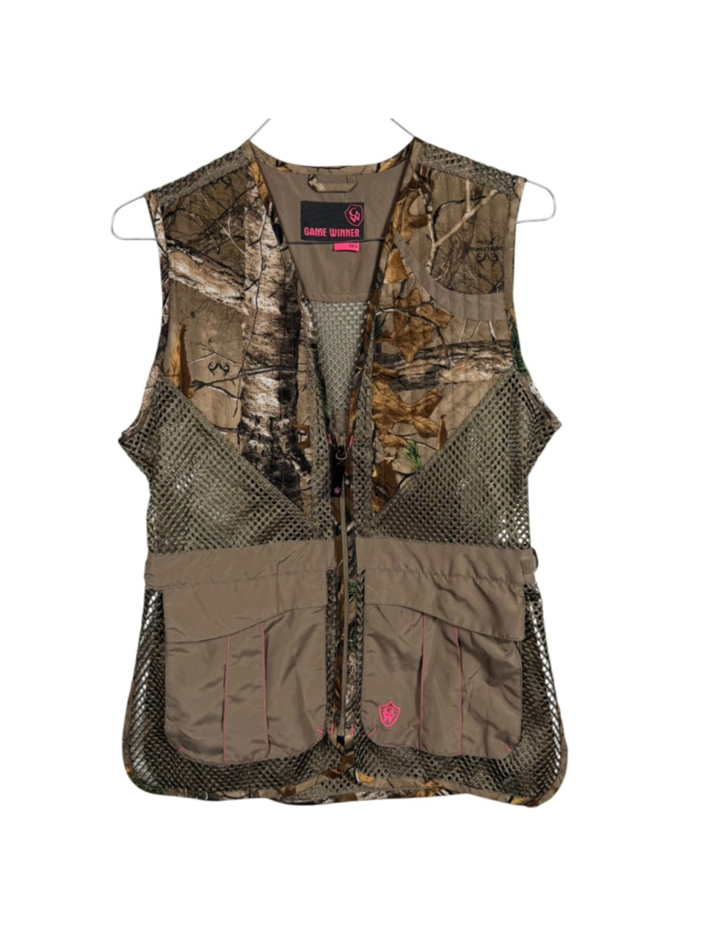 Game Winner Hunting Vests Multi Realtree Camo Mesh Fowl Back Pockets Women's M/L